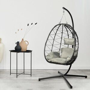 Premium Egg Chair Indoor & Outdoor - Hanging Chair with Stand - Portable Egg Swi
